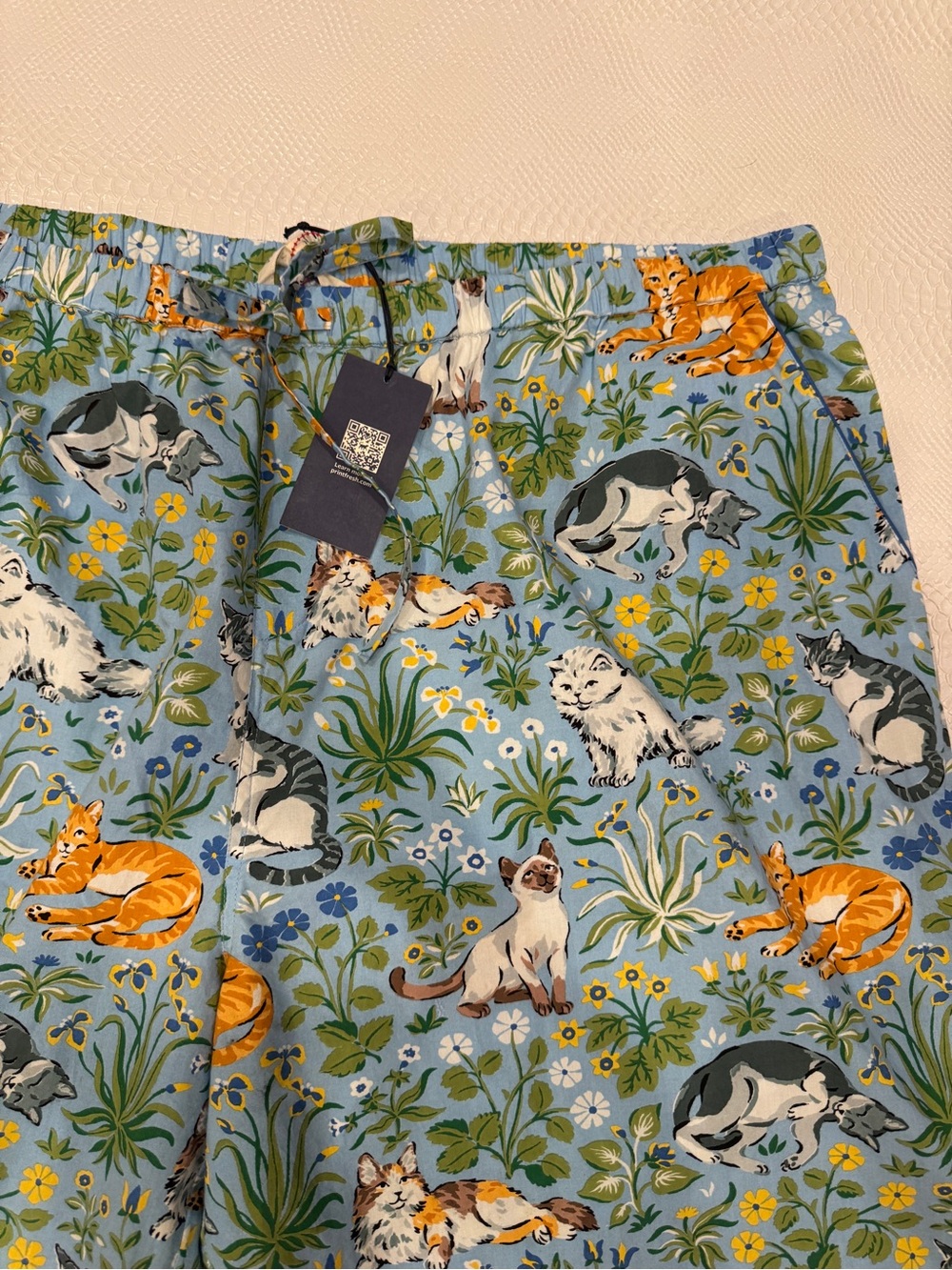 Printfresh Must Love Cats Pajama Pants New with Tags Size 2XL Anthropologie Blue - Picture 13 of 14